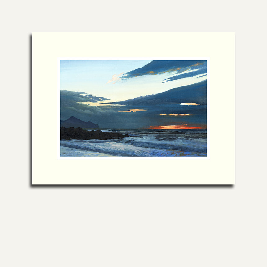 Mounted - Dinas Dinlle sunset.