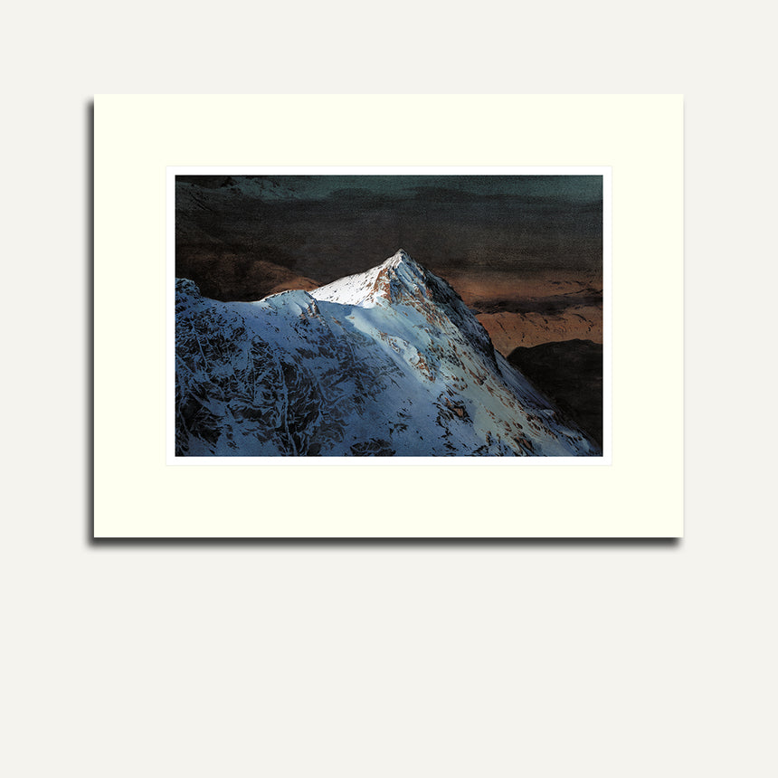 Mounted print of Crib Goch from Snowdon (Yr Wyddfa)