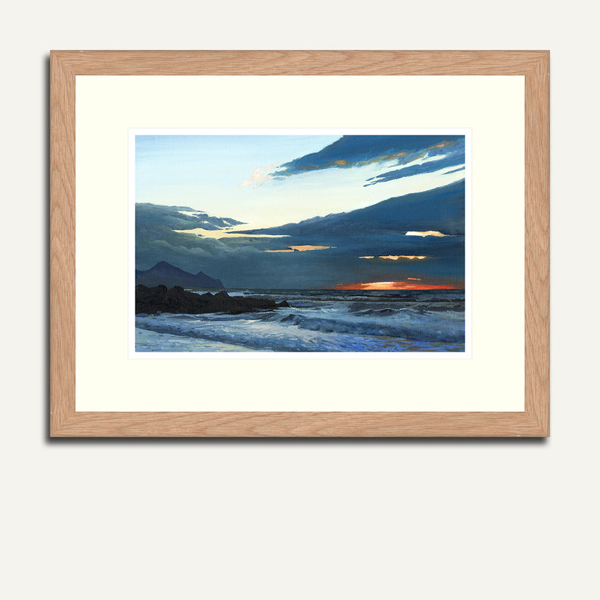 Framed - Dinas Dinlle sunset.