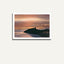 Print only of Cricieth castle at sunset.