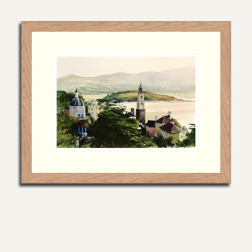 Framed - Village, sea and mountain.