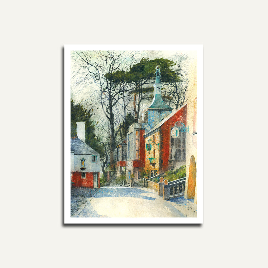 Print only - Road to the Townhall, Portmeirion.