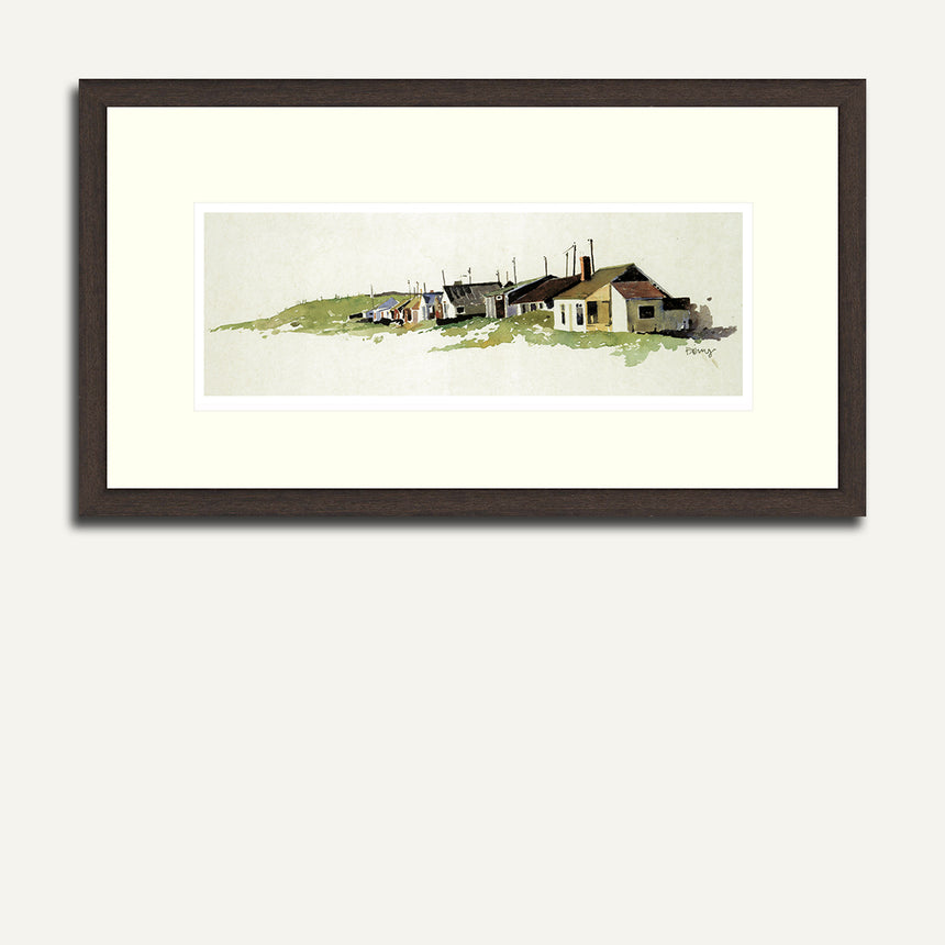 Framed image of the small seaside hamlet of Aberdesach.