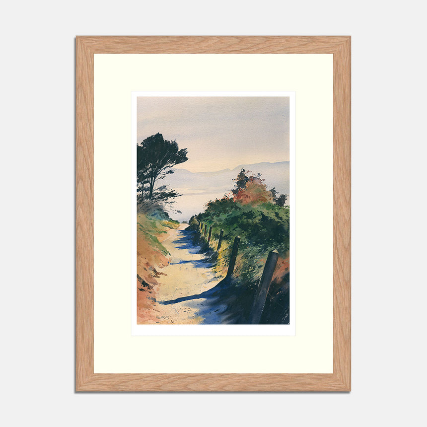 The pathe to the beach at Borth y Gest. A print by Rob Piercy