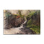 The gorge of Ceunant Cynfal near Llan Ffestiniog. A mixed medium painting by Rob Piercy
